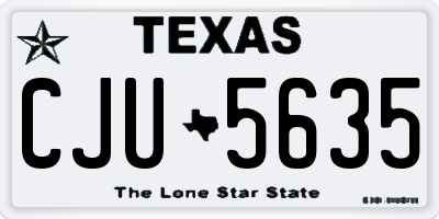 TX license plate CJU5635
