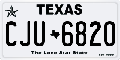 TX license plate CJU6820