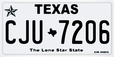 TX license plate CJU7206