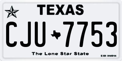 TX license plate CJU7753