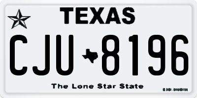 TX license plate CJU8196