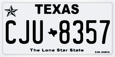 TX license plate CJU8357