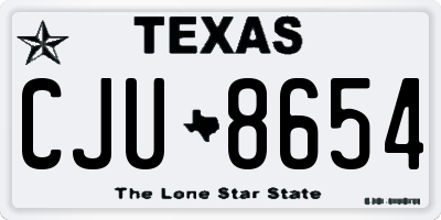 TX license plate CJU8654