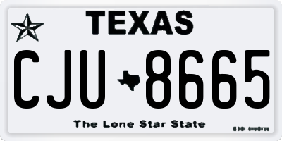 TX license plate CJU8665