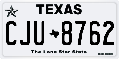 TX license plate CJU8762
