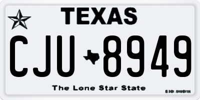 TX license plate CJU8949