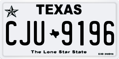 TX license plate CJU9196