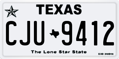 TX license plate CJU9412