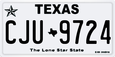 TX license plate CJU9724