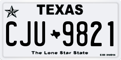 TX license plate CJU9821
