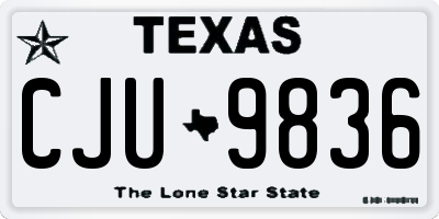 TX license plate CJU9836