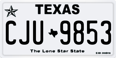 TX license plate CJU9853