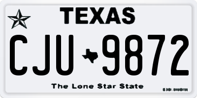 TX license plate CJU9872