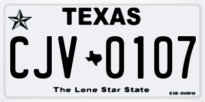 TX license plate CJV0107