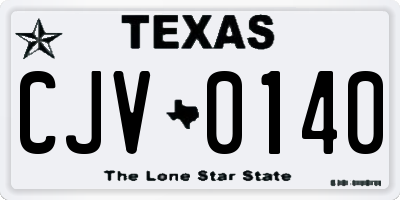 TX license plate CJV0140