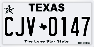 TX license plate CJV0147