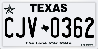 TX license plate CJV0362