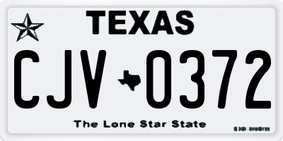 TX license plate CJV0372