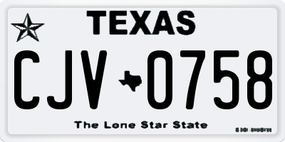 TX license plate CJV0758