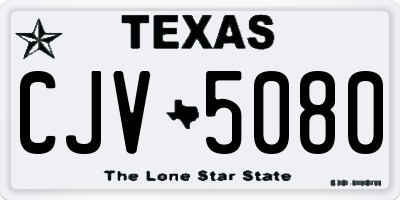 TX license plate CJV5080