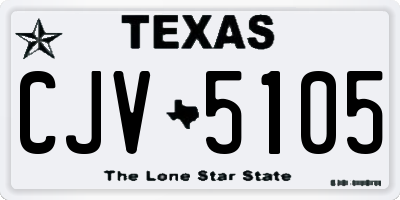TX license plate CJV5105