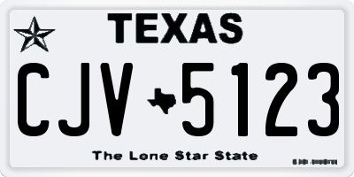 TX license plate CJV5123
