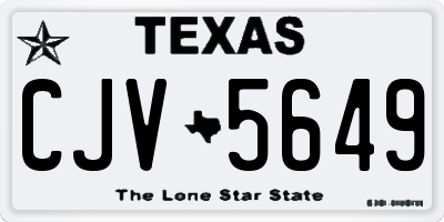 TX license plate CJV5649