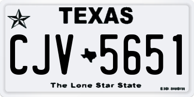 TX license plate CJV5651