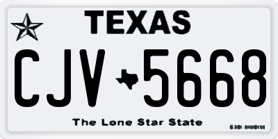 TX license plate CJV5668