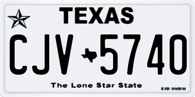 TX license plate CJV5740