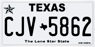 TX license plate CJV5862