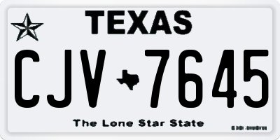 TX license plate CJV7645