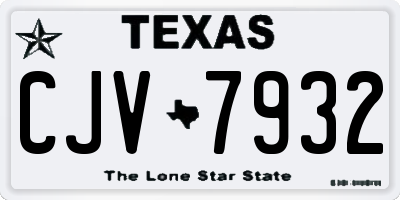 TX license plate CJV7932