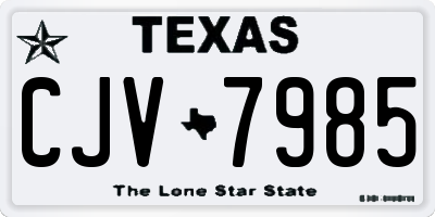 TX license plate CJV7985