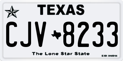 TX license plate CJV8233