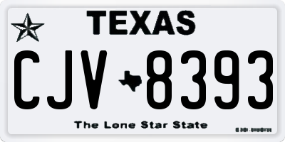 TX license plate CJV8393