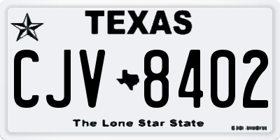 TX license plate CJV8402