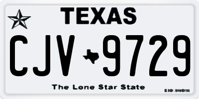 TX license plate CJV9729