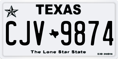 TX license plate CJV9874