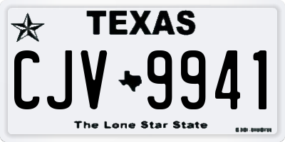 TX license plate CJV9941