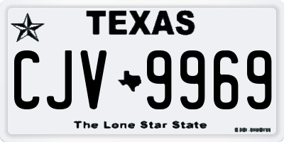 TX license plate CJV9969