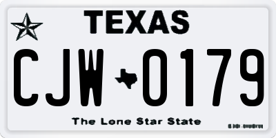 TX license plate CJW0179