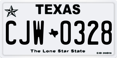 TX license plate CJW0328