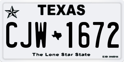 TX license plate CJW1672