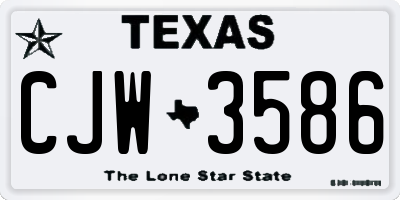 TX license plate CJW3586