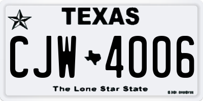 TX license plate CJW4006