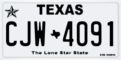 TX license plate CJW4091