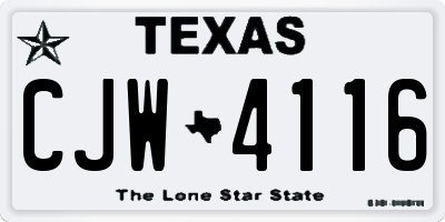 TX license plate CJW4116