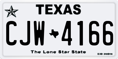TX license plate CJW4166
