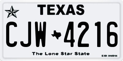 TX license plate CJW4216